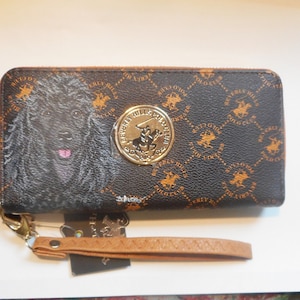 Cartera de caniche negro para mujer, bolso de mano marrón, regalo para el Día de la Madre