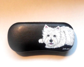 Westie Dog Eyeglass Case: Hand Painted West Highland Terrier