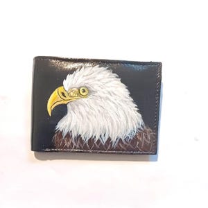 Cartera de águila calva americana para hombre, billetera de cuero para hombre, regalo para papá, regalo para el Día del Padre
