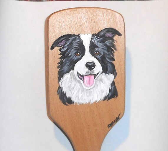 Buy Border Collie Dog Hairbrush Pet Grooming Brush Hand Painted Dog Person Gift Online in India Etsy