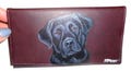 Hand Painted Labrador Retriever Leather Checkbook Cover: Dog Lover Gift