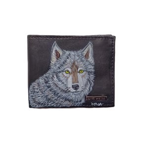 Timber Wolf Wallet for Men, Men's Leather Wallet, Father's Day Gift