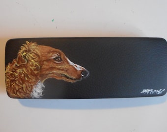 Borzoi Russian Wolfhound Dog Eyeglass Case, Glasses Case, Hand Painted Dog Person Gift