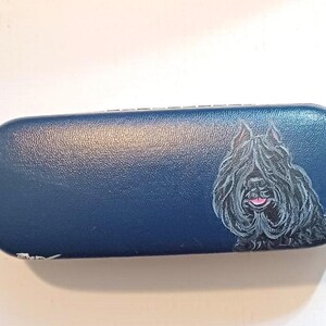 Bouvier des Flandres Eyeglass Case: Dog Lover Gift, Hand Painted Sunglass Storage