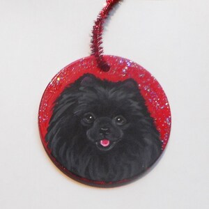 Pomeranian Dog Christmas Ornament, Christmas Decoration ,Custom Hand Painted Dog Person Gift image 5