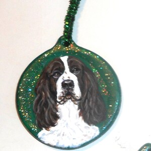 Hand-Painted English Springer Spaniel Christmas Ornament: Dog Lover Gift
