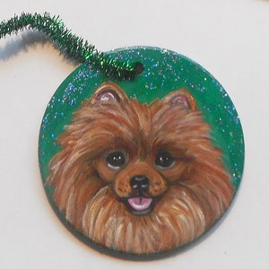Pomeranian Dog Christmas Ornament, Christmas Decoration ,Custom Hand Painted Dog Person Gift image 6