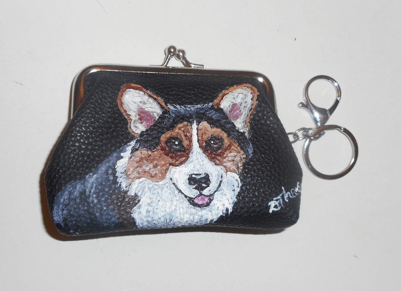 Welsh Corgi Dog Portrait Coin Purse With Key Chain Vegan Etsy