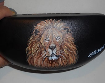 Lion Painted Sunglass Case, Hard Eyeglass Case