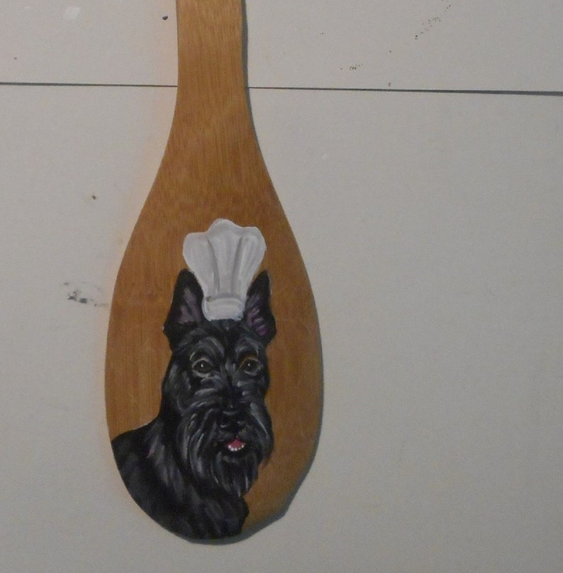 Scottish Terrier Scottie Dog Chef Wooden Spoon Kitchen Decor Etsy