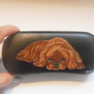 Ruby Cavalier King Charles Spaniel Dog Eyeglass Case, Protective Glasses Holder, Dog Person Gift