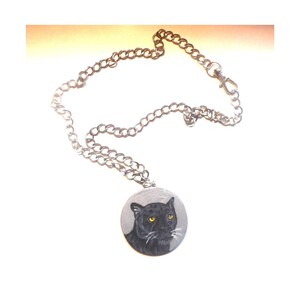 Black Leopard Necklace, Pendant Necklace, Unisex Jewelry, Father's Day Gift, Panther Lover Gift