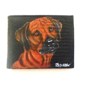 Cartera para perro Rhodesian Ridgeback para hombre, billetera plegable de cuero, regalo para el Día del Padre, regalo para dueños de perros
