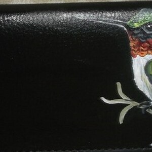 Funda para chequera de colibrí, porta chequera de cuero, pintada a mano, regalo para amantes de las aves