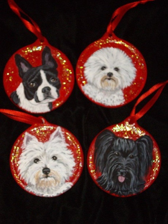 未使用品】ナタリーレテ 犬 オーナメント ハンドペイント 硝子