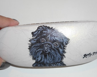 Affenpinscher Dog Eyeglass Case, Glasses Case, Hand Painted Dog Person Gift