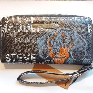 Cartera con diseño de perro salchicha para mujer, cartera de diseño para perro, regalo para mamá perruna