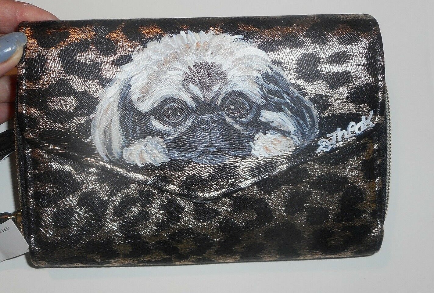 専用　ハンドメイド　刺繍　ペキニーズ　ストラップ　ミニバッグキーホルダー付き　犬 専用 ハンドメイド 刺繍 ペキニーズ ストラップ ミニバッグ