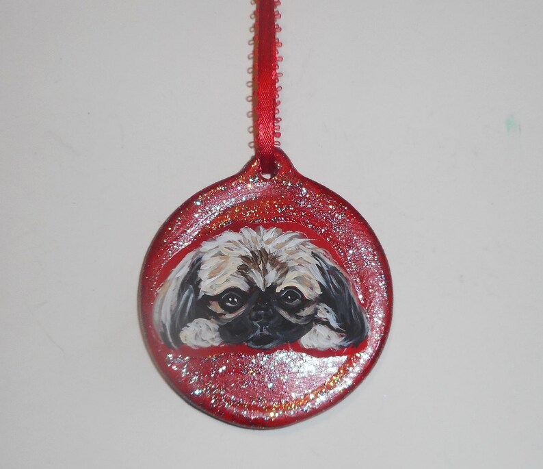 Pekingese Dog Christmas Ornament, Christmas Decoration, Dog Owner Gift
