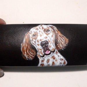 English Setter Dog Eyeglass Case: Hand Painted Portrait