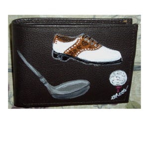 Golf Lover Wallet for Men, Golf Player Leather Wallet, Father's Day Gift