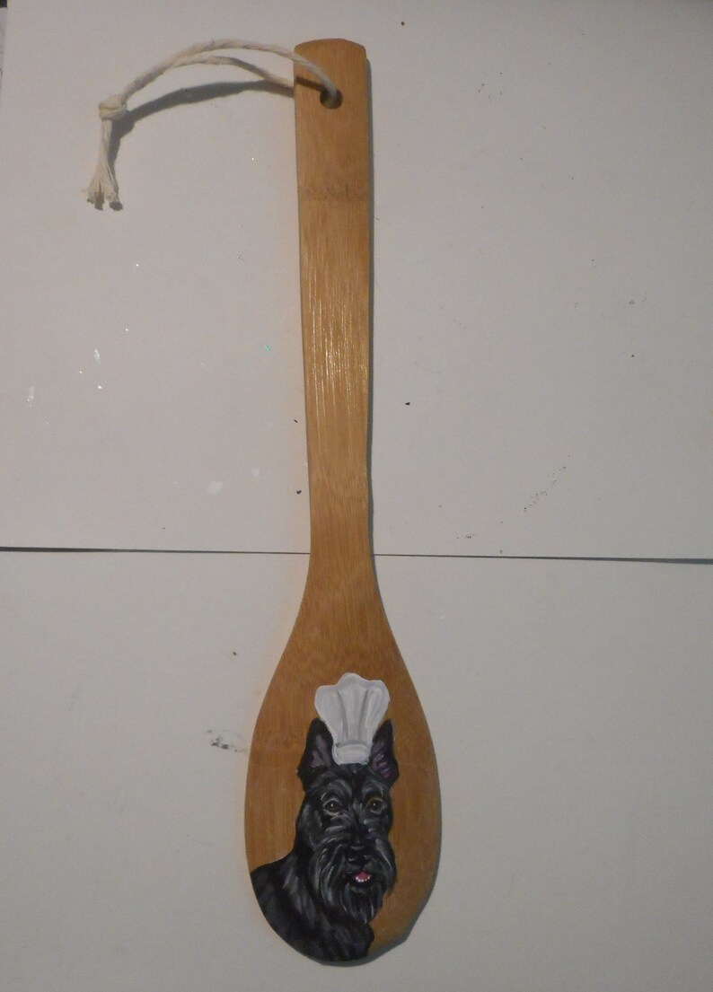 Scottish Terrier Scottie Dog Chef Wooden Spoon Kitchen Decor Etsy