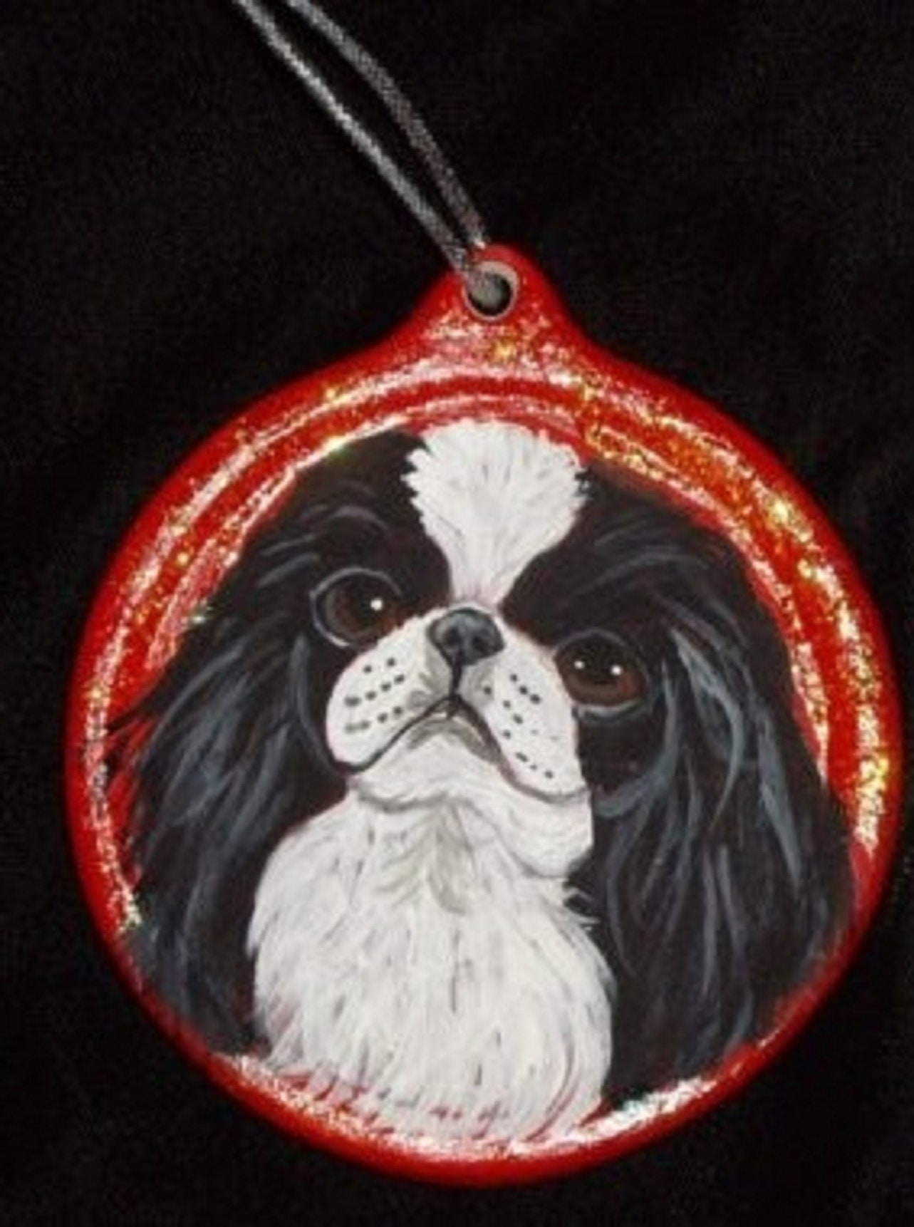 Japanese Chin Dog Custom Painted Christmas OrnamentChristmas Etsy
