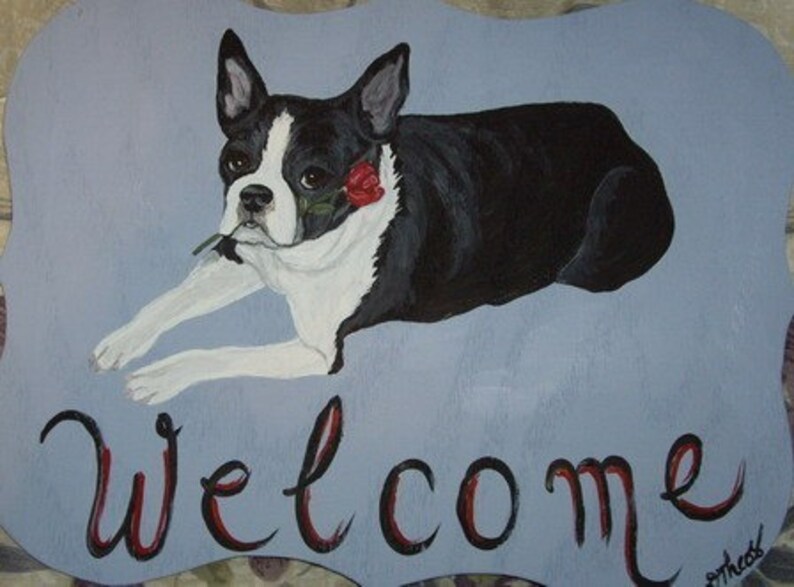 West Highland White Terrier, Westie Dog Painting, Welcome Sign Plaque, Wall Decor Art image 4