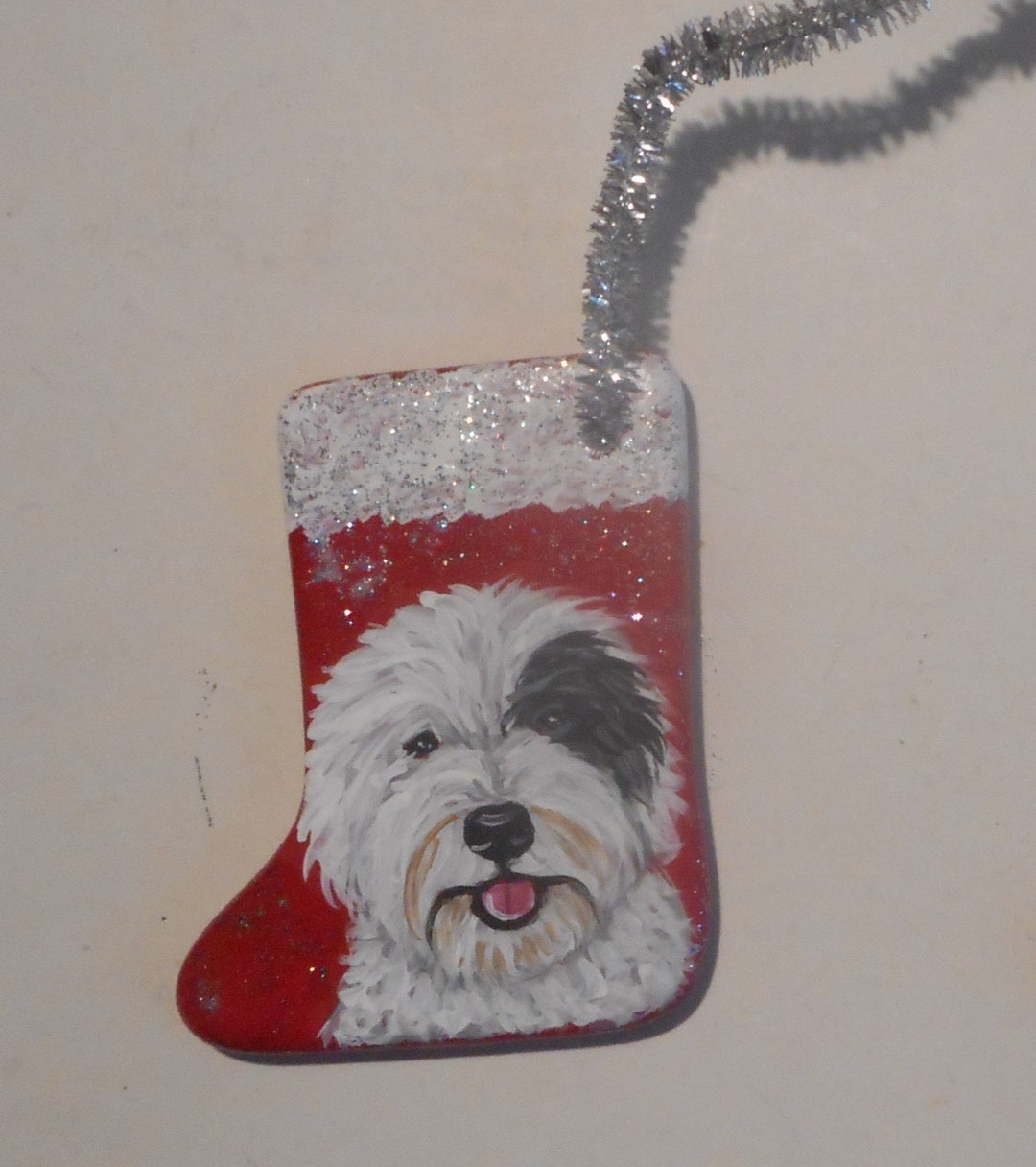 Old English Sheepdog Christmas Ornament Decoration Custom Hand Etsy