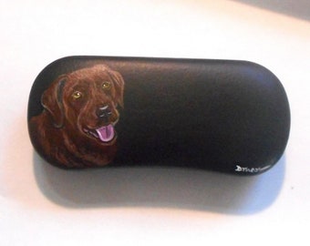 Chocolate Labrador Retriever Dog Eyeglass Case, Dog Person Gift