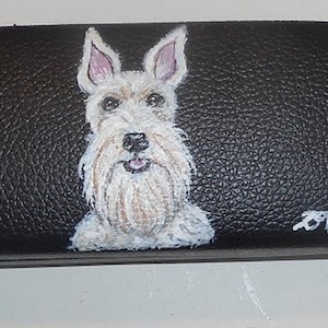 Wheaten Scottish Terrier Eyeglass Case: Hand Painted Scottie Dog