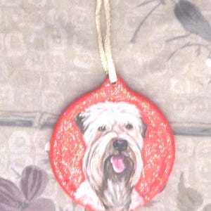 Soft Coated Wheaten Terrier Dog Christmas Ornament, Christmas Decoration, Hand Painted Dog Lover Gift