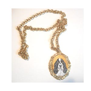 Handmade English Springer Spaniel Pendant Necklace: Dog Lover Gift