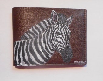Zebra Wallet for Men, Minimalist Vegan Wallet, Father's Day Gift