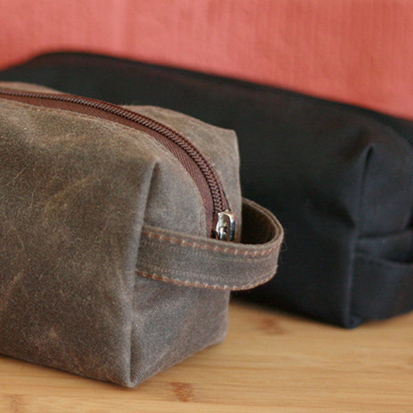 Waxed Canvas Water Resistant Dopp Kit -- Small