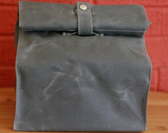 Waxed Canvas Reusable Lunchbag: Large Appetite with Handle