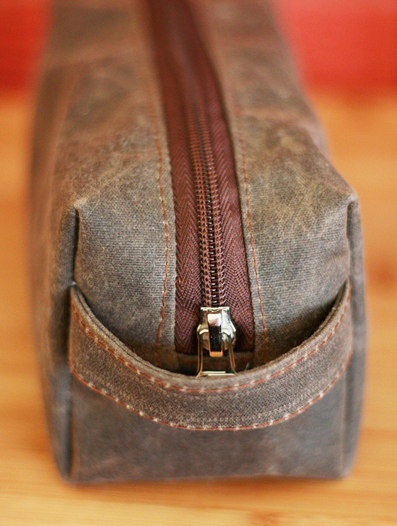 Waxed Canvas Water Resistant Dopp Kit Small Etsy