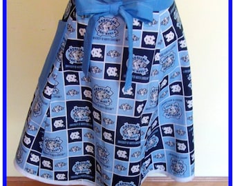 Custom Apron Made From Cotton UNC Tarheel Fabric