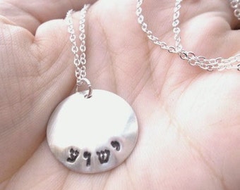 Yeshua - Custom Hand Stamped Domed Sterling Silver Hebrew Necklace