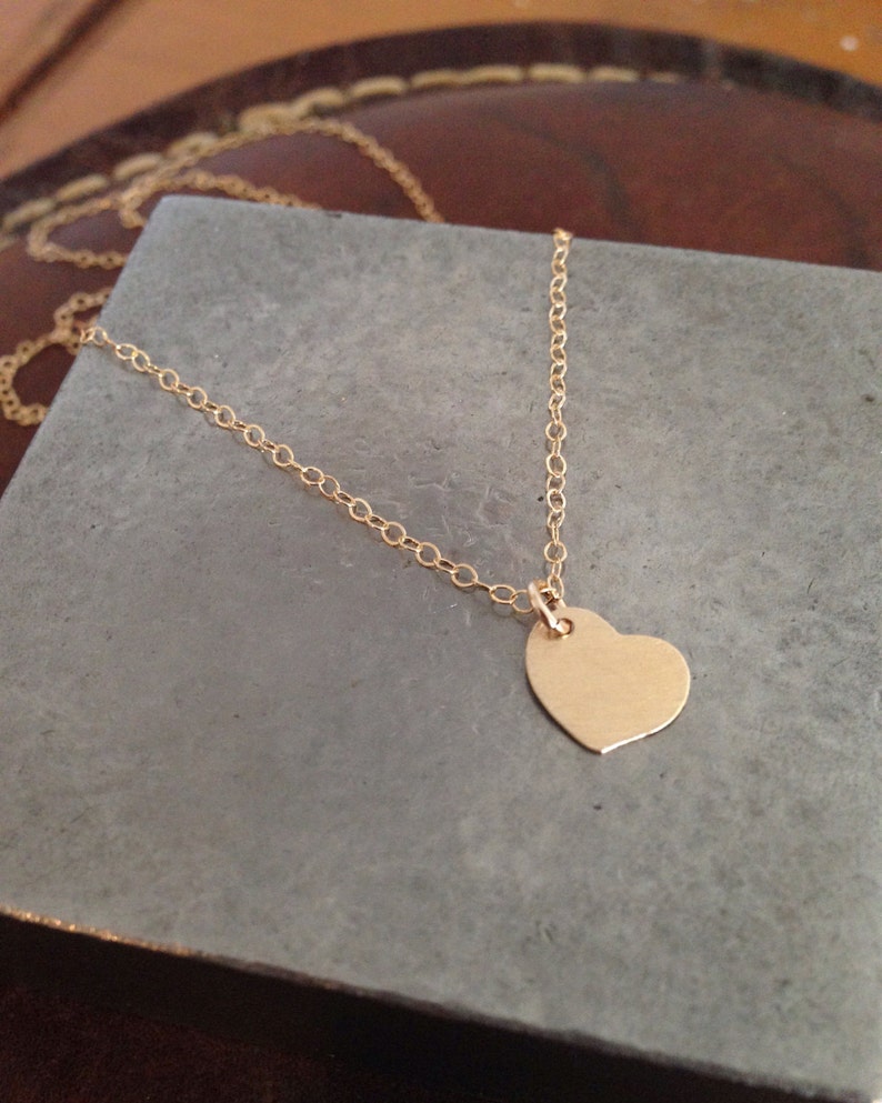 Pure in Heart tiny heart gold filled necklace image 2