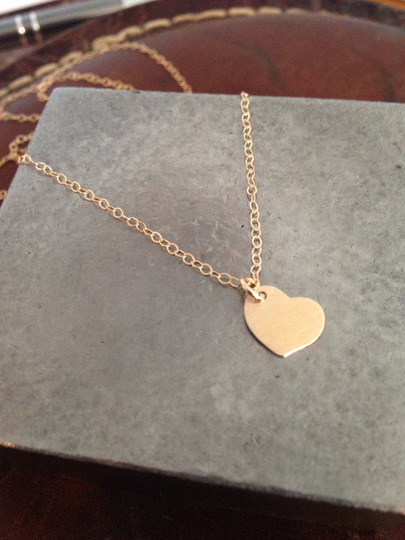 Pure in Heart tiny heart gold filled necklace image 1