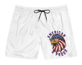 American Men's Mid-Length Swim Shorts (AOP)