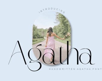Agatha Font, Script Beautiful Font, Vintage Cheap Font, Retro Calligraphy, Classic Font, Elegant Font, Procreate Font