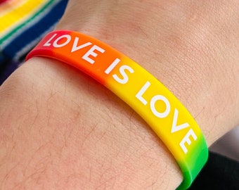 LGBTQ Rainbow Bracelet, Elastic Rainbow Bracelet, Love is Love Bracelets, Pride Festival Bracelet, Pride Month Gift, CSD Festival