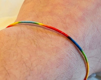 PRIDE RAINBOW Bracelet, Rainbow Jewelry, Gay Pride Anklet, Queer Bracelets, CSD Festival Bracelet, Pride Month Gift, Gift for Lesbians