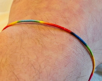 LGBTQ BRACELET, Love Is Love Bracelets, Rainbow Gay Pride Ankle Bracelet, Queer Bracelets, Rainbow Ribbon, CSD Festival Friendship Bracelet