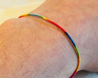LGBTQ Pride Bracelet, Rainbow Jewelry, Rainbow Ankle Bracelet, Queer Bracelets, LGBT Ribbon, CSD Festival Friendship Bracelet
