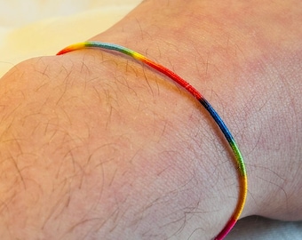 Pulsera del Orgullo LGBTQ, Joyería Arco Iris, Pulsera de Tobillo Arco Iris, Pulseras Queer, Cinta LGBT, Pulsera de Amistad del Festival CSD