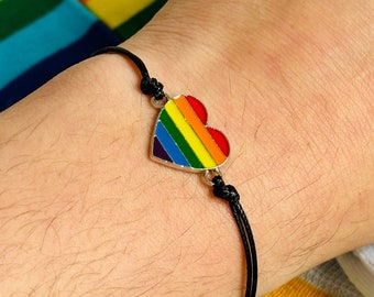 LGBTQ Pride Rainbow Bracelet, Rainbow Jewelry, Love is Love Bracelets, Gay Pride Wristbands, CSD Festival Bracelet, One Love Gift