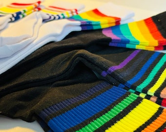 LGBTQ One Love Socks, PRIDE Love is Love Socks, RAINBOW Apparel, Queer Fashion, Gift for Transgender, Gift Idea for Lesbian Bi